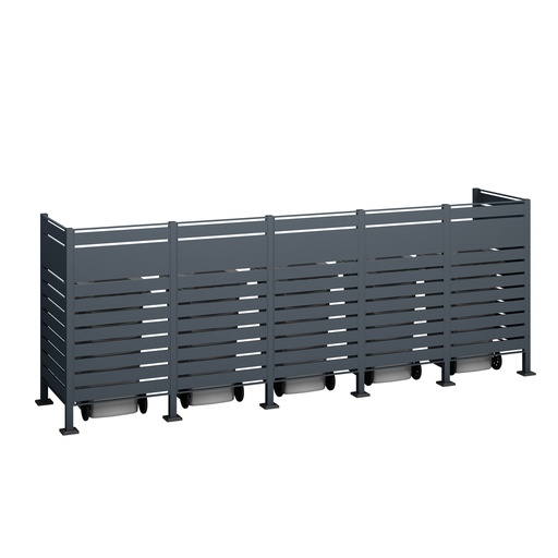 "Westmann Mülltonnenverkleidung Planum 5er 150 cm anthrazit (5× 240 L) image"