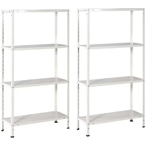 "2 Stück Metall-Lagerregal mit 4 Fachböden - 200kg Kapazität - (HxBxT) 145x72,5x30cm - 50kg pro Fachboden image"