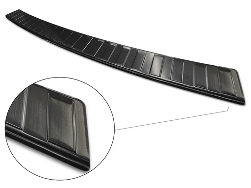 "Edelstahl Ladekantenschutz, VW Transporter T5-135,9cm,'15-'19>graphite/black, Erstausrüster Qualität, gebürstet image"
