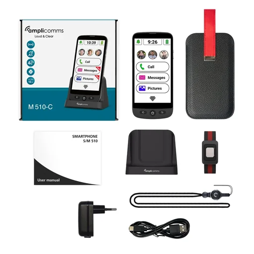 "Senioren Smartphone M510-C mit Ladeschale, SOS Armband und Schutzhülle image"