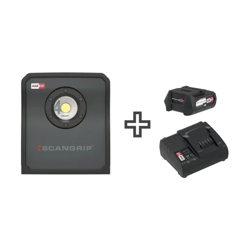 "Handflutlichtstrahler NOVA 4 CAS + 12V 4Ah Akku, SC30 Ladegerät mit abnehmbarem Diffuser image"
