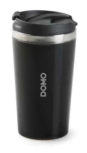 "Ersatz-Thermobecher, doppelwandig, Edelstahl, Schwarz/Silber, 400 ml image"