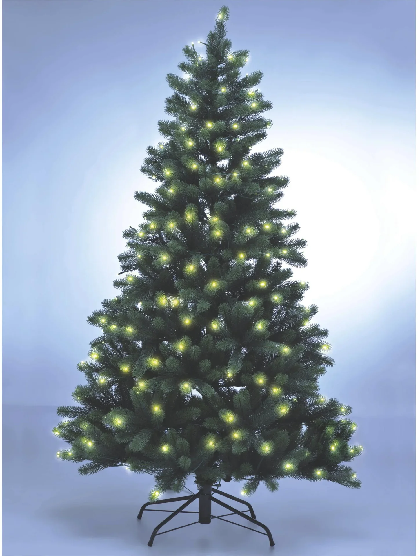 Weihnachtsbaum mit LED-Lichterkette und Standfuß, 85 cm hoch