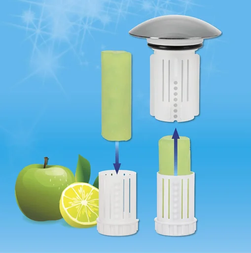 "Ersatz-Duftsteine für Abflussfee 878035, 40 g, 8 Stück, Apfel-Zitrone image"