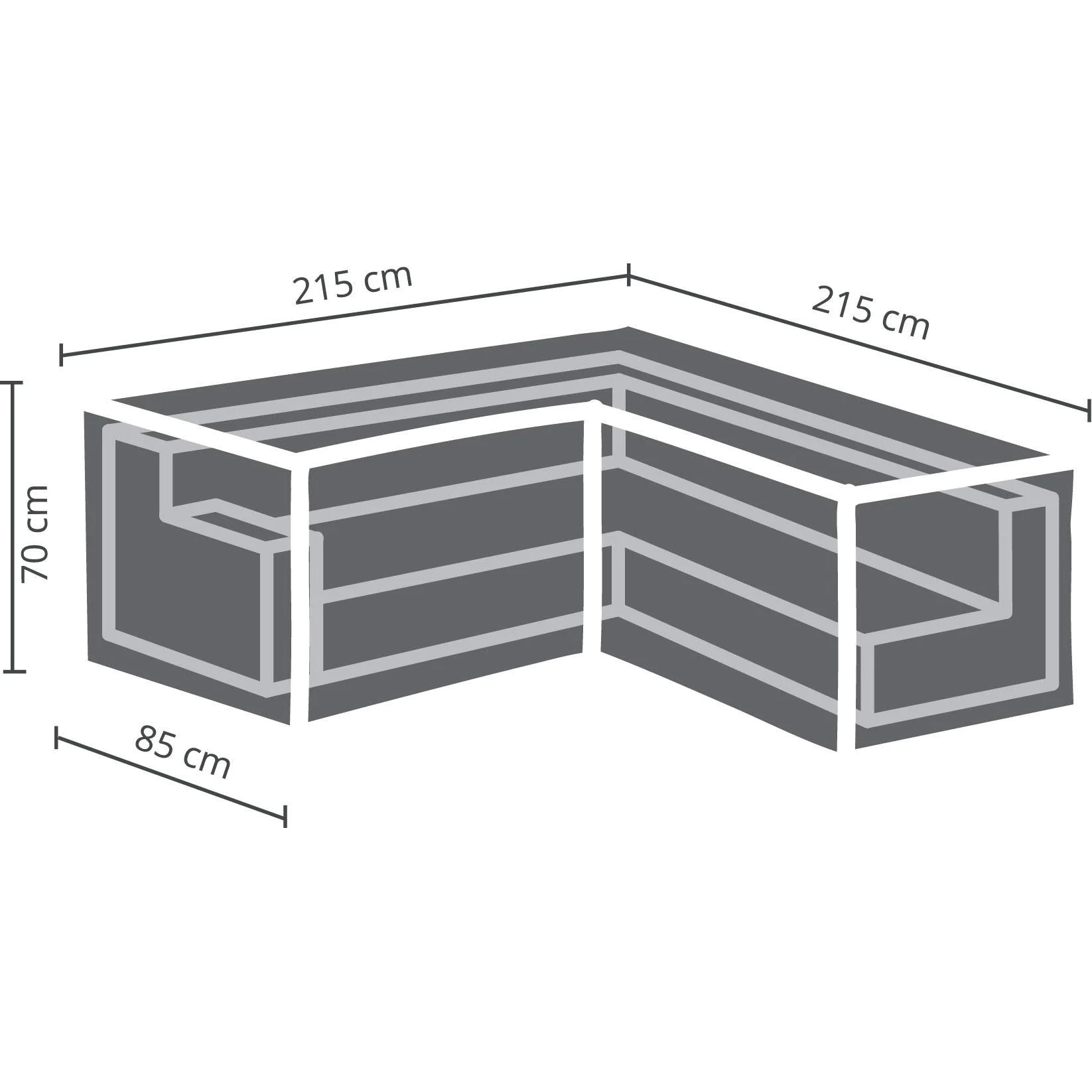 schutzhülle für l-förmiges lounge-set - 215 cm