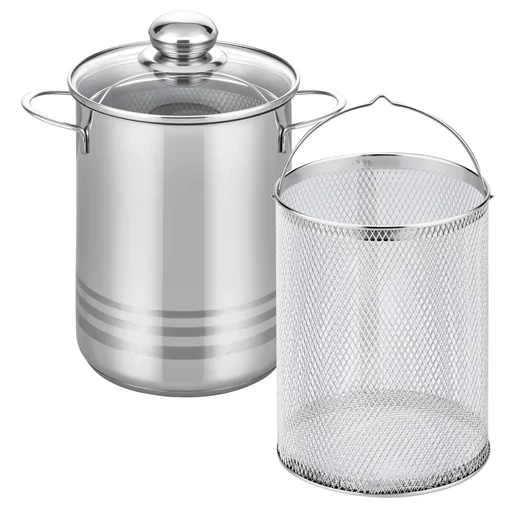 "Universaltopf / Spargeltopf Brillant 4 Liter mit herausnehmbarem Dünstkorb, aus Edelstahl image"