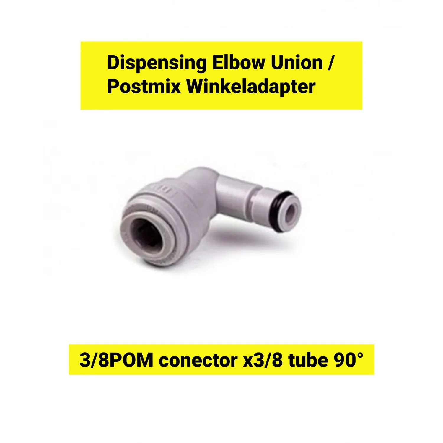 "Postmix Winkeladapter 3/8POM conector x 3/8 tube 90° image"