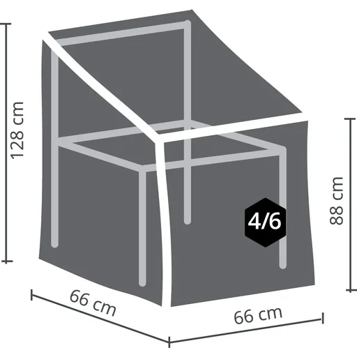 "Schutzbezug für Stapelstühle 66 x 66 x 128 cm, wasser- und UV-beständig, stabiler Bezug für 4–6 Stühle, atmungsaktives Gewebematerial, ideal für den Außenbereich image"