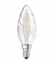 LED CLASSIC BW25 Filament Lampe in Kerzenfom gedreht mit 2,5 Watt, E14, warmweiß, klar