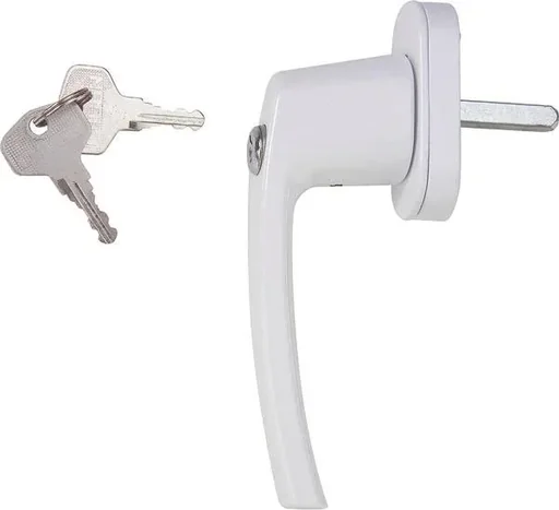 "Fenstergriff, abschließbar, mit 2 Schlüsseln, Farbe weiß image"