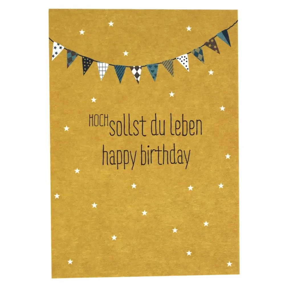 "Ava & Yves Postkarte Geburtstag Hoch sollst du leben image"
