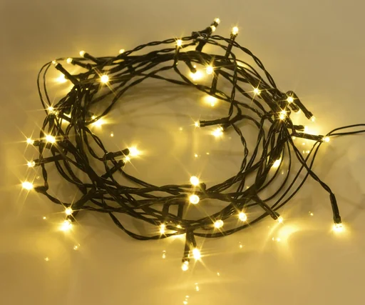 "LED-Lichterkette mit 48 warmweißen LEDs, 3,6 m, IP44, batteriebetrieben (Batterien nicht enthalten) image"