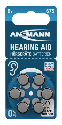 "Hörgerätebatterien Typ 675 / PR44 image"