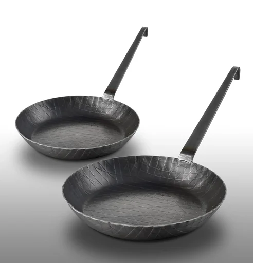 "Schmiedeeiserne Bratpfanne, mit hohem Rand und Hakenstiel, Ø 24 x 4 cm image"