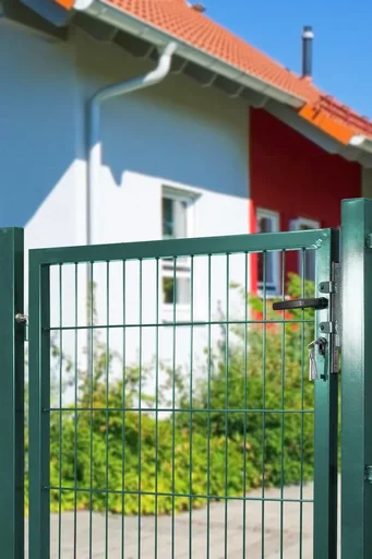 "Gartentor für Doppelstabmatte grün, einflügelig - 120 cm hoch - 100 cm breit image"