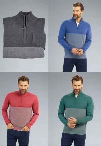 "Pullover mit Reißverschluß, Farbe rot, Gr.2XL image"