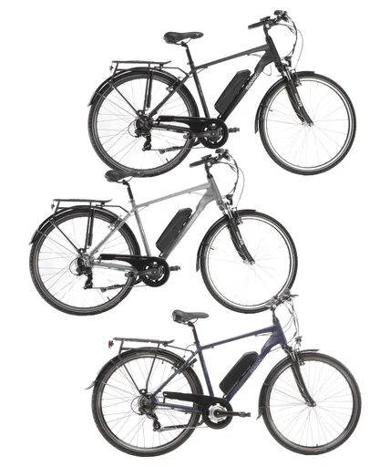 "Herren Trekking E-Bike, 28 Zoll, Rahmenhöhe 50 cm, 7-Gang Kettenschaltung, blaugrau, Eifel image"
