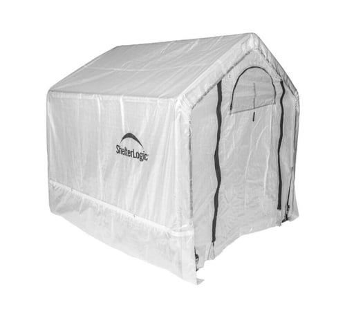 "ShelterLogic Gewächshaus 3,24 m² Weiß, 180×180 cm – kompaktes Foliengewächshaus mit Aufrolltür, wetterfest image"