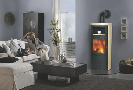 "Kaminofen Vito WW ECOplus (8,4 kW) creme, Feinstaubfilter, Dauerbrand, Automatik, Externe Zuluft, Warmwasser image"