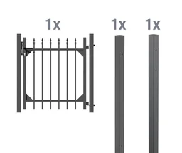 Einzeltorset Chaussee, zum Einbetonieren, anthrazit, Höhe 100 cm, Breite 1 m