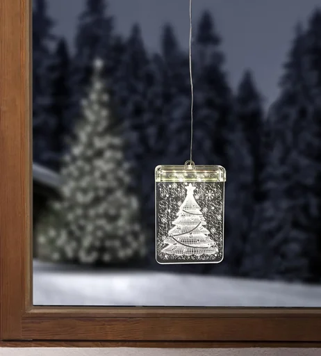 "LED Fensterbild Weihnachtsbaum mit Saugnapf image"