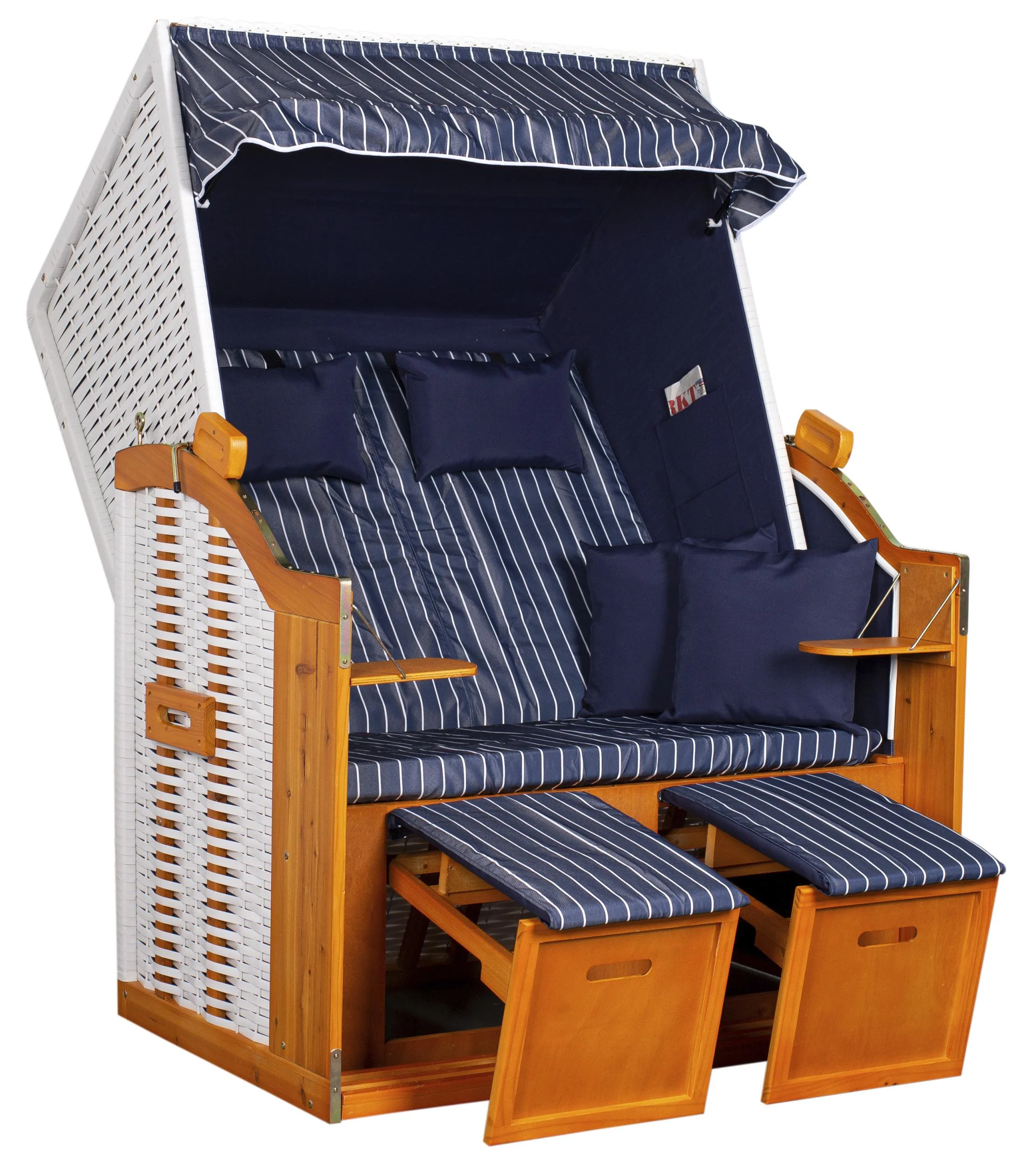 Strandkorb "Ostsee" gestreift in royal blau
