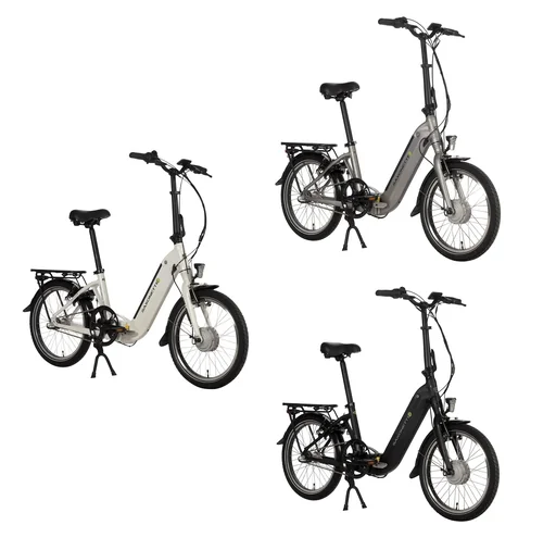 "Unisex E-Faltrad, 20 Zoll, Rahmenhöhe 33 cm,3 Gang Nabenschaltung, silber matt, Sylt image"
