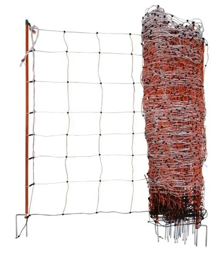 "Schafnetz, 50 m weiß/orange, Höhe: 90 cm - Doppelspitze image"