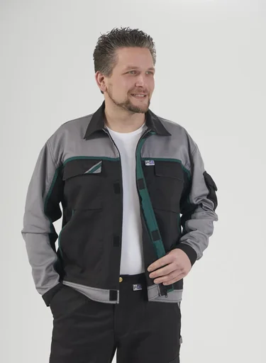 "Blousonjacke, Farbe schwarz/grau/grün, Gr. 46 image"