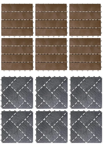 "Gartenplatten, Schiefer-Optik, 30 x 30 cm, 6er-Set image"