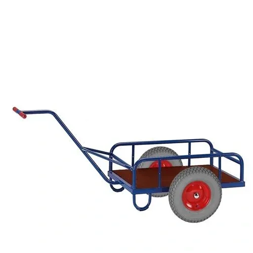 "Handwagen mit Ladefläche mit Geländer, Traglast 400 kg, Ladefläche 830 x 535 mm image"