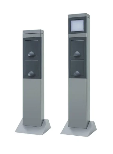 "Garten Steckdosensäule 2fach mit LED Beleuchtung, Alu image"