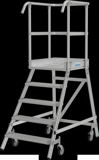 "Podestleiter 5 Alu-Stufen Einseitig, fahrbar image"