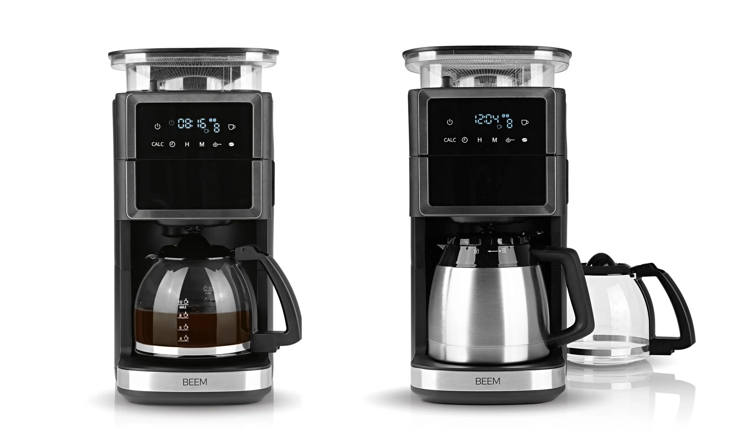 Kaffeemaschine mit Kegel-Mahlwerk "Fresh-Aroma-Perfect III Duo" mit 1,25 l Glaskanne und 1,25 l Thermokanne