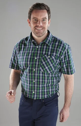 "Freizeithemd, kurzarm, karodessin, farblich sortiert, Gr. 39/40 image"