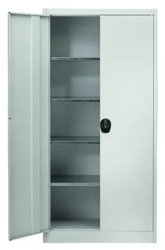 "Flügeltürenschrank "Klassik", Türfarbe Enzianblau, Korpusfarbe Grau image"