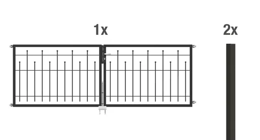 "Doppeltor-Set Madrid inkl. Pfosten 3 x 1 m anthrazit image"