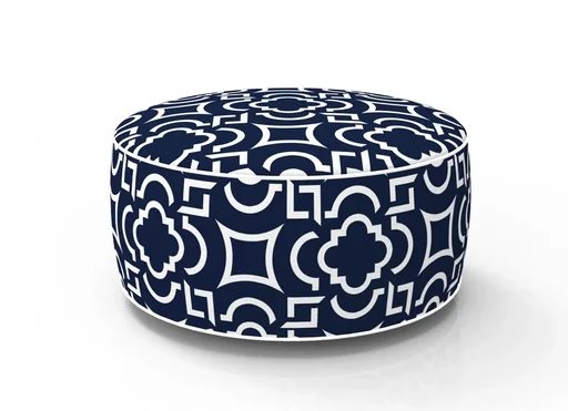 "Aufblasbarer Lounge-Sitzhocker in Blau/Weiss image"