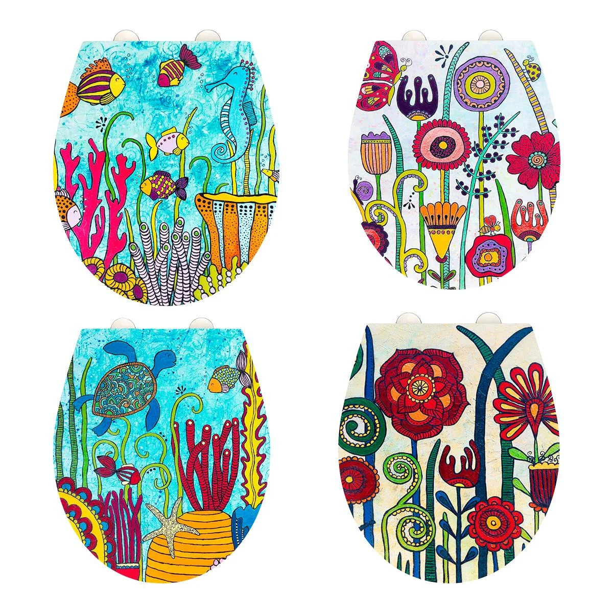 WC-Sitz Full Bloom, Rollin'Art Toilettensitz mit Relief Oberfläche und Absenkautomatik