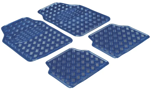 "Auto Gummimatten Metallic Riffelblech look schwarz maxi- 4 teilig, 2 Vordermatten 68,5x44,5 cm, 2 Rückmatten 40x44,5 cm image"
