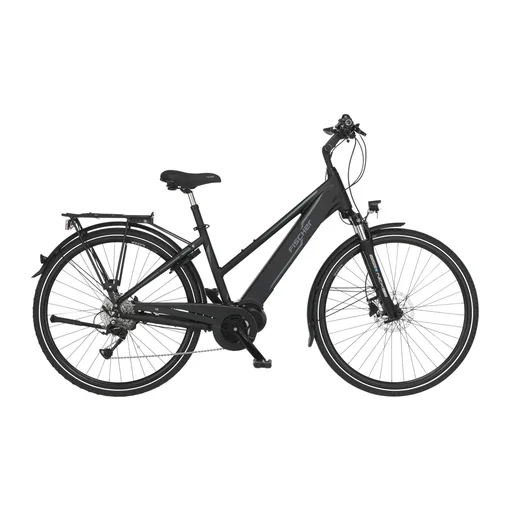 "Damen E-Bike Trekking, 28 Zoll, Rahmengröße 44 cm, 9-Gang Kettenschaltung, schwarz matt, VIATOR 4.1i image"