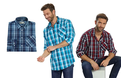 "Freizeithemd, rot/blau kariert, Gr.39/40 image"