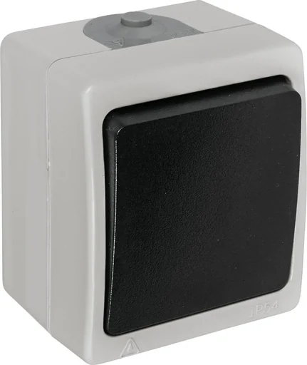 "Aufputz-Feuchtraum Schutzkontakt Steckdose 1-fach mit Klappdeckel, 2-polig image"