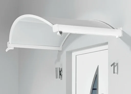 "Ovalbogenvordach Typ OV/B, 2000 x 900 x 300 mm, Farbe weiß - 16 kg image"