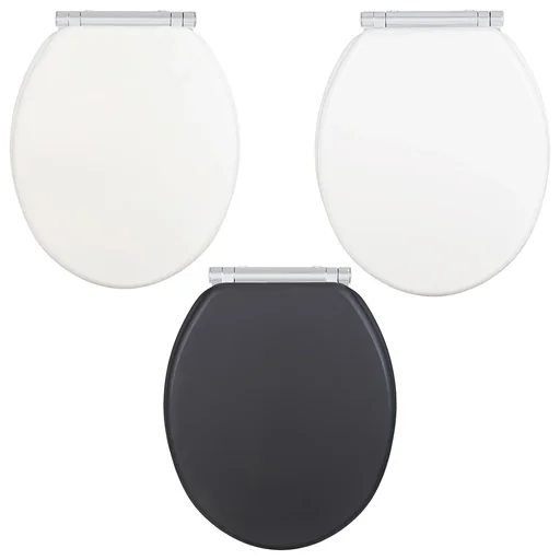 "WC-Sitz Morra Anthrazit Matt, Universalform, aus massivem MDF image"