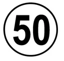 Geschwindigkeitsschilder: 50 km - 3 Stück im Set
