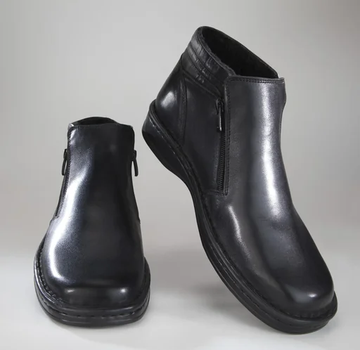 "Herren Halbstiefel mit Reißverschlüssen und Warmfutter, schwarz, Gr.46 image"