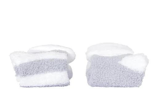 Kuschelsocke für Damen, Farbe grau/wollweiß, Gr.39/42