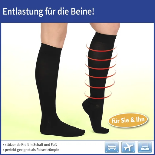 "Stützkniestrümpfe Energy LYCRA, schwarz, Größe 43 - 46, 1 Paar image"