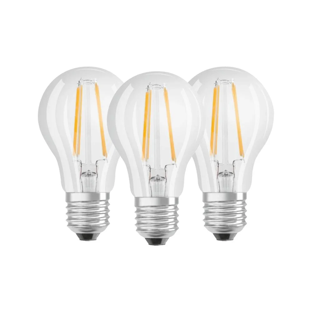 BASE FILAMENT LED Tropfenlampe mit 4 Watt, E14, warmweiß, klar - 3 Stück